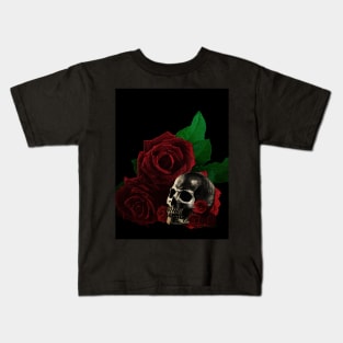 Human anatomy and roses: skull Kids T-Shirt